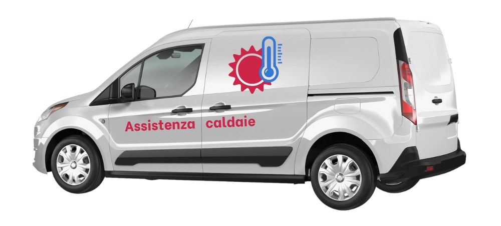 Mezzo aziendale Termo365 attrezzato per il pronto intervento caldaie a Torino e provincia